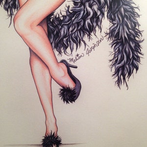 Burlesque Pinup California Condor Gurl Mature 11x14 Art Print image 6