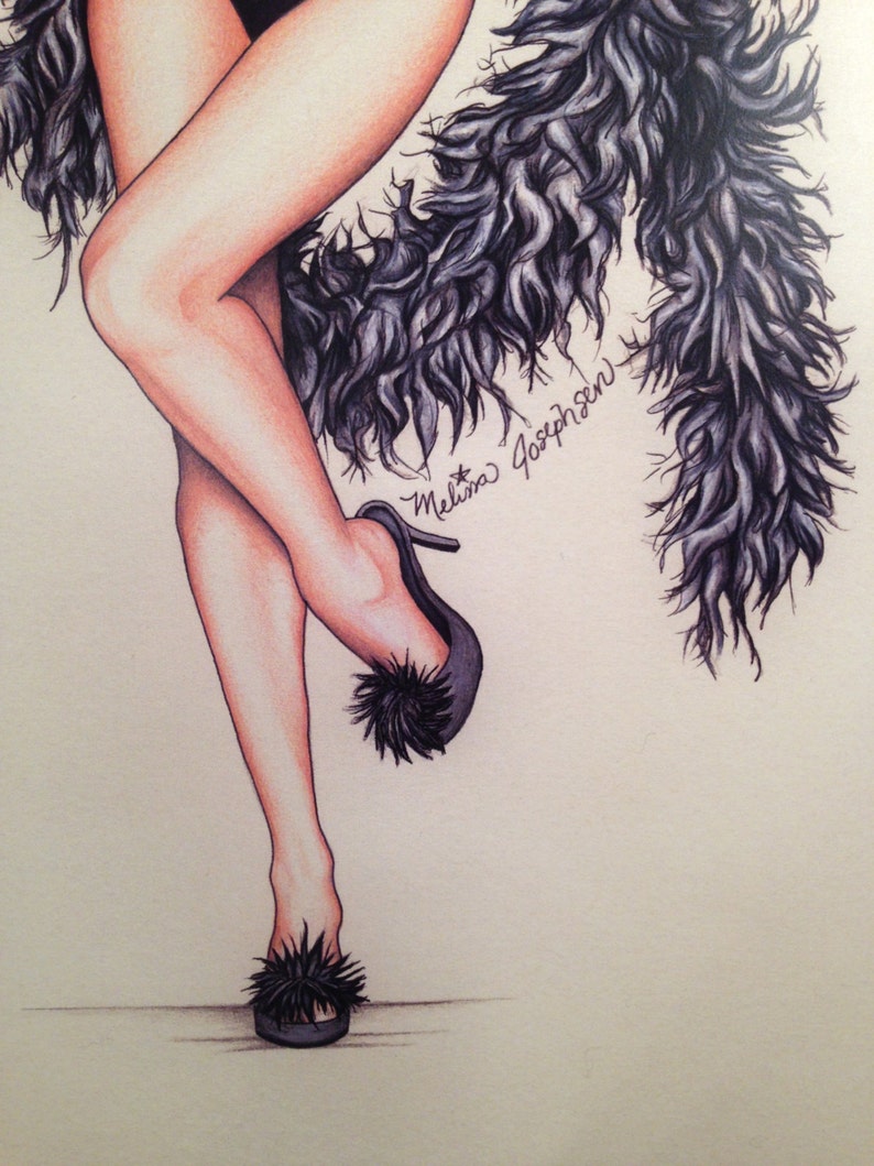 Burlesque Pinup California Condor Gurl Mature 11x14 Art Print image 6