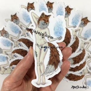 Burlesque Pinup Sparkle Fox Model Sticker image 8