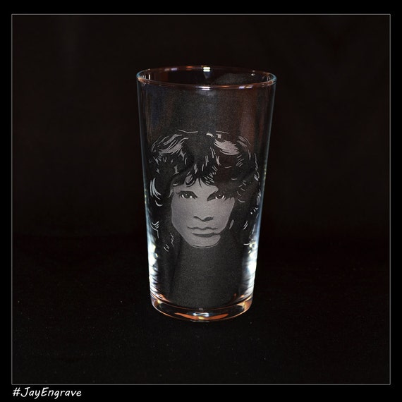 Jim Morrison The Doors hand engraved beer pint glass by Etsy