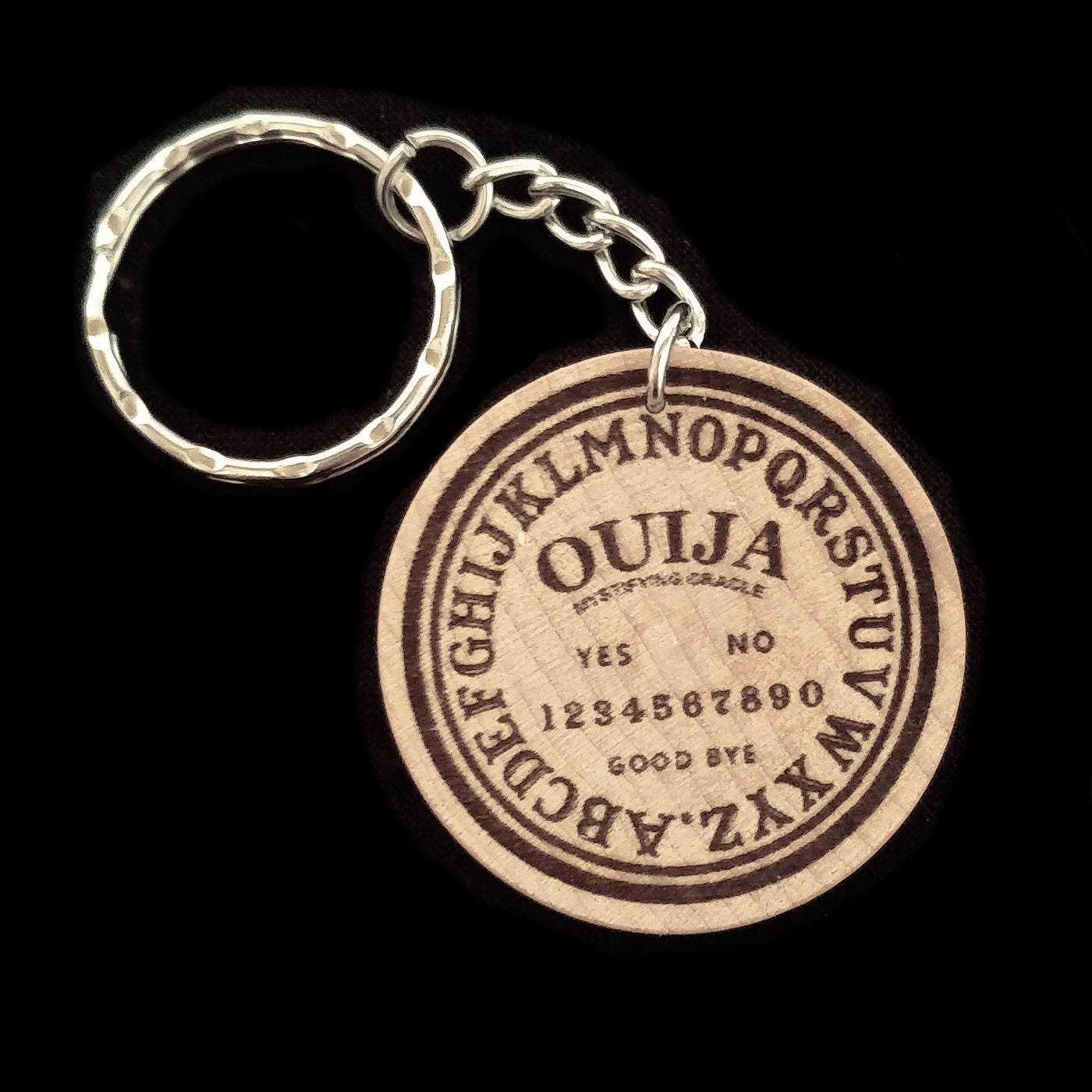Ouija Spirit Board Hand Made Engraved Wood Keychain Keyring by Etsy