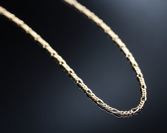Colar de corrente Figaro de ouro/gargantilha de corrente de ouro/gargantilha de ouro/colar de camadas/colar de corrente delicada/colar de ouro fino/presentes