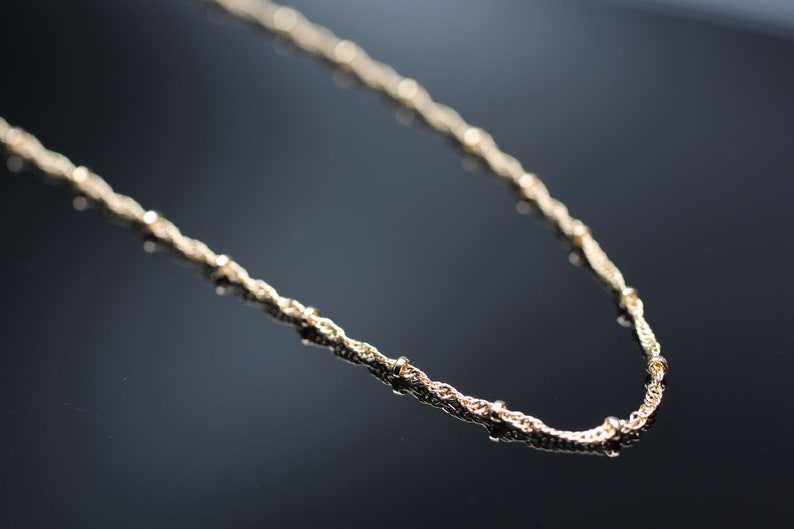 Gold Balls Waterwave Satellite Chain Gold Chain Choker Gold Choker Necklace Thin Gold Necklace Layering Necklace Dainty Chain Gifts