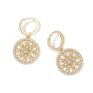 Vintage Crystal Filigree Earrings/ Delicate Wedding Earrings/ Bridesmaid Wedding Gift/ Summer Jewelry