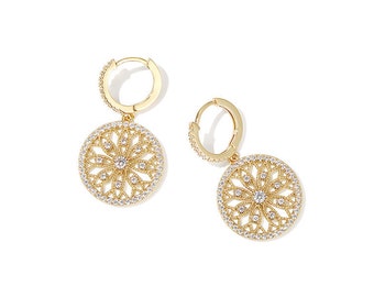 Vintage Crystal Filigree Earrings/ Delicate Wedding Earrings/ Bridesmaid Wedding Gift/ Summer Jewelry