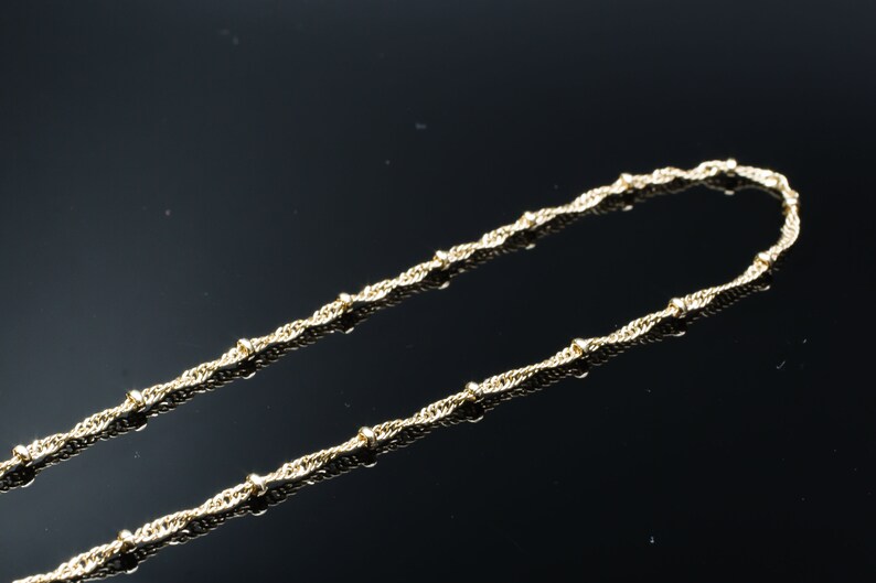 Gold Balls Waterwave Satellite Chain Gold Chain Choker Gold Choker Necklace Thin Gold Necklace Layering Necklace Dainty Chain Gifts