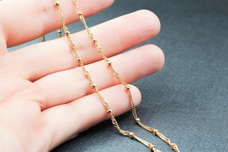 Gold Balls Waterwave Satellite Chain Gold Chain Choker Gold Choker Necklace Thin Gold Necklace Layering Necklace Dainty Chain Gifts