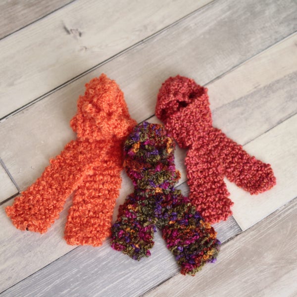 Kids Knit Scarf Child Scarf Fuzzy Scarf Small Scarf