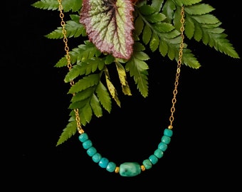 Collar de gargantilla de barril turquesa