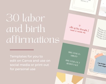 30 EDITABLE labor and birth affirmations