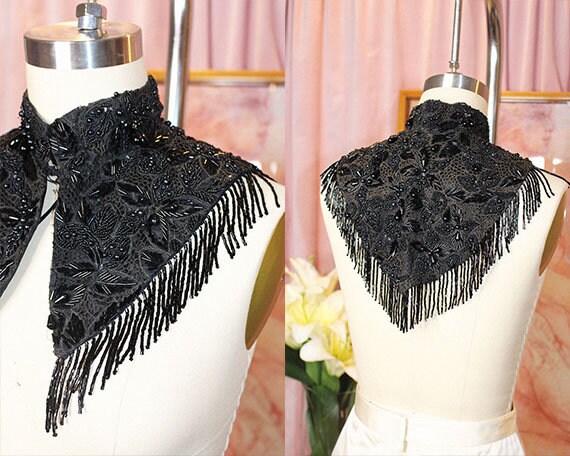 Antique Victorian Beaded Capelet (S)