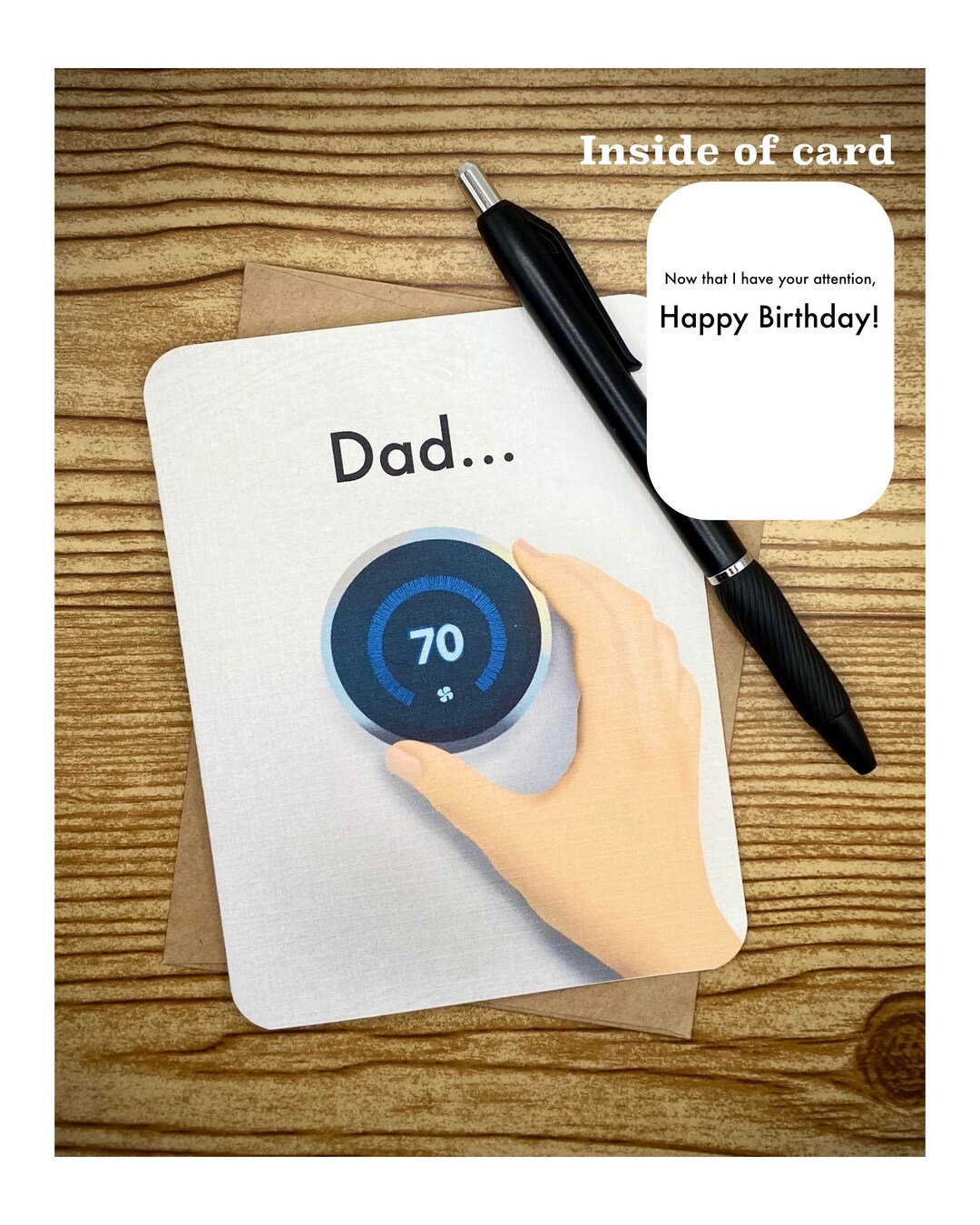 Father's Birthday Thermostat Joke Ad Etsy