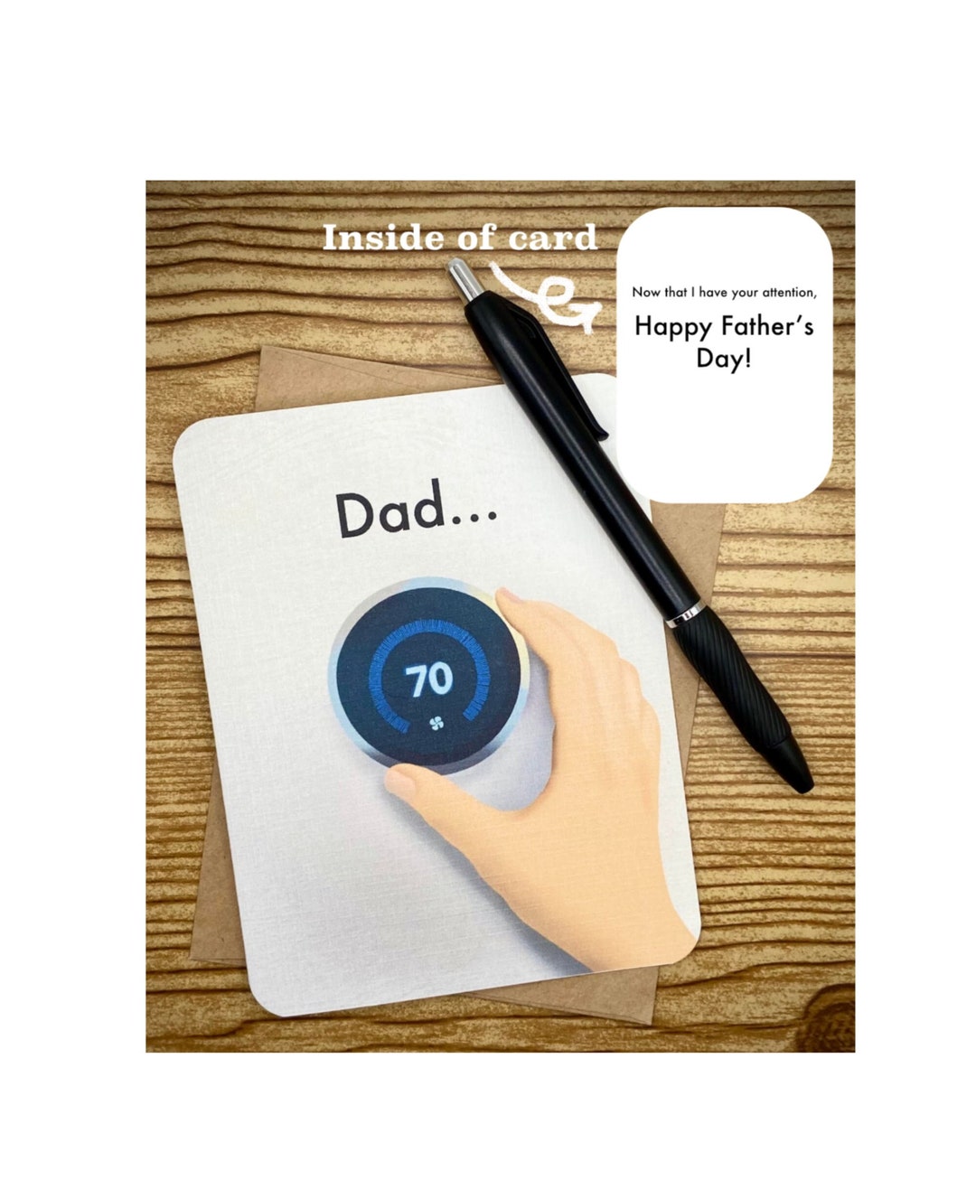 Father's Day Cardthermostat joke Inside Etsy