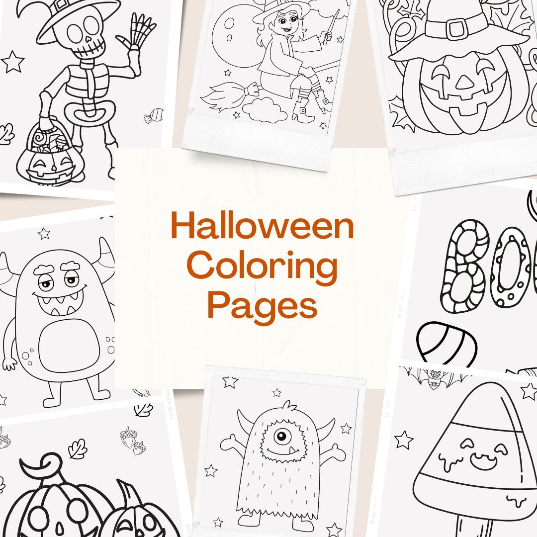 Halloween Coloring Pages - Etsy