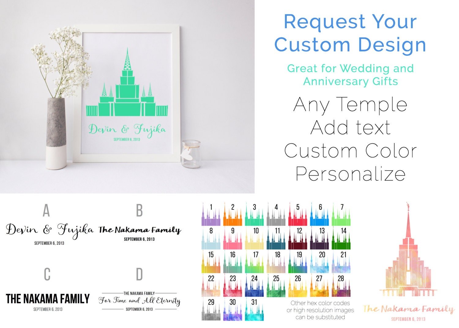 Toronto Canada LDS Temple Printable Art Download Pink Etsy