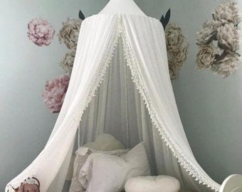 white nursery canopy