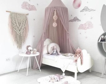 baby pink bed canopy