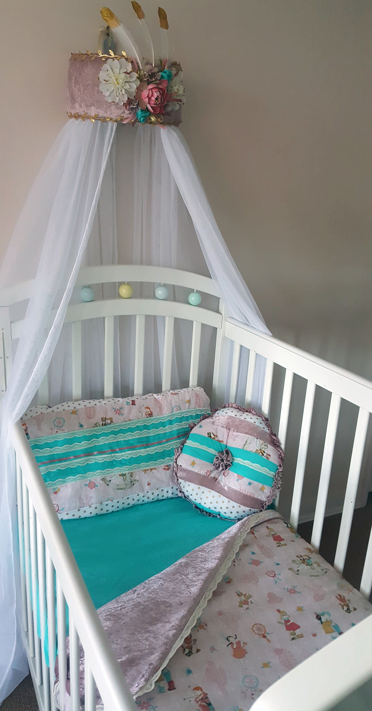 crushed velvet baby cot