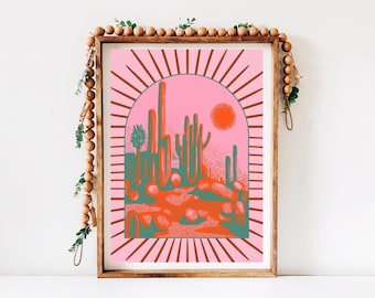 Desert Art | Desert Print | Southwestern Decor | Desert Wall Art | Desert Decor | Cactus Print | Desert Art Print | Cactus Art