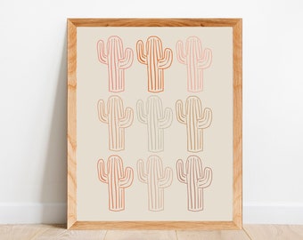 Line Cactus | Western Decor | Cactus Decor | Cactus Wall Decor | Western Room Decor | Western Wall Art | Southwestern Decor