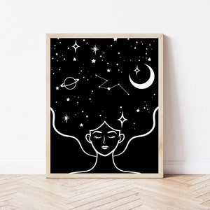 Galaxy Goddess | Galaxy Art | Galaxy Wall Art | Galaxy Goddess | Constellation Wall Art | Galaxy Decor | Galaxy Print | Galaxy Room Decor