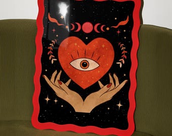 Folk Eye Print | Witchy All Seeing Heart Wall Decor