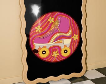 Retro Roller Skate Print | Psychedelic 70s Wall Art