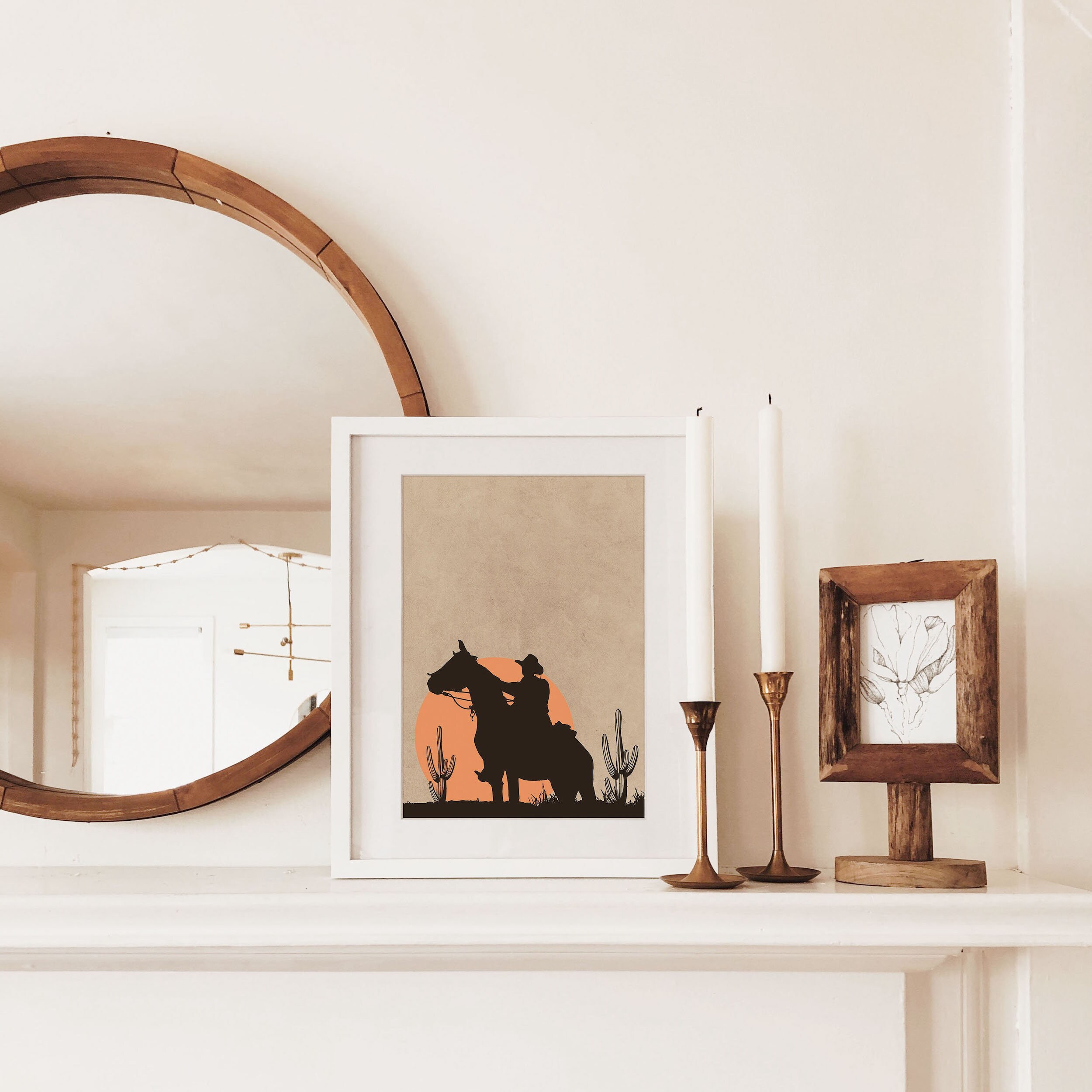 Cowboy Horse Art Print | Desert Southwest Western Decor - Etsy