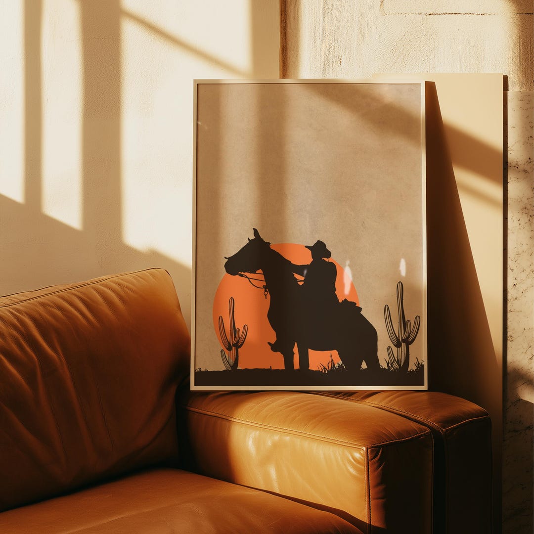 Cowboy Horse Art Print | Desert Southwest Western Decor - Etsy