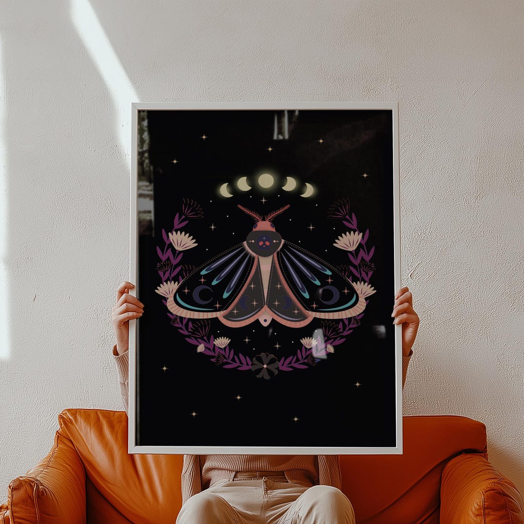 Death Moth | Gothic Print | Dark Art Decor | Witchy Decor - Etsy