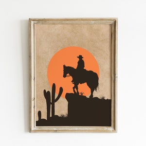 Cowboy Sun 3 | Cowboy Art Print | Cowboy Decor | Western Room Decor | Southwest Wall Art | Horse Art | Ranch Art | Desert Decor