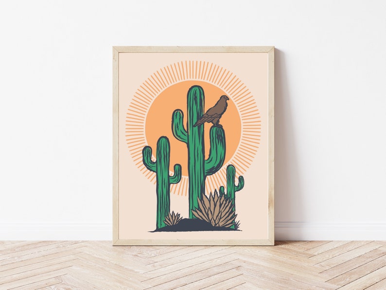 Desert Wall Art Western Boho Decor Southwestern Wall Decor Etsy