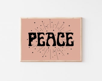 Peace Art Print | Peace Sign Wall Art | Hippie Decor | Hippie Wall Art | Hippie Room Decor | Groovy Decor | 60s Decor | 70s Decor