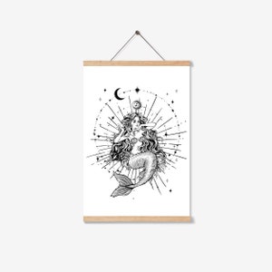 Celestial Mermaid Mermaid Print Mermaid Art Print Mermaid Wall Art Mermaid Wall Decor Mermaid Art Mermaid Home Decor image 2