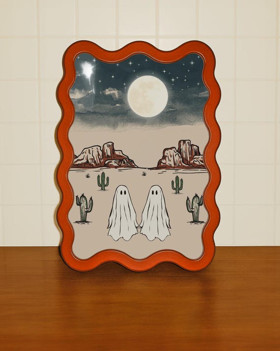 Love Ghosts Desert Art Print | Spooky Halloween Wall Decor