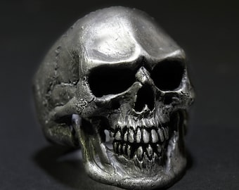 Smilin Jack, silver skull ring, silver skull,mens skull ring