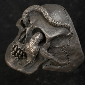 Skull Ring, Silver Skull Ring,Large Skull Ring,Snake Ring,Jack Sparrow,Biker ring, Rocker ring, Goth ring, .925