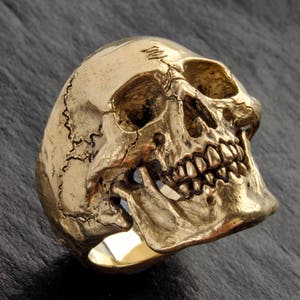 Gold Skull Ring,Large Size,14K Solid Gold Skull Ring, Skull Ring