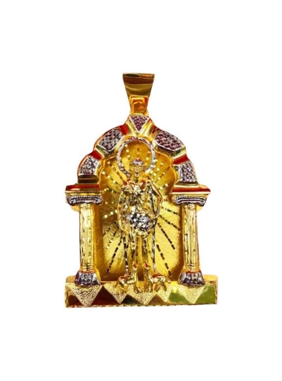 Saint Lazaro 3 D medallion charm pendent in 925 silver 5 “