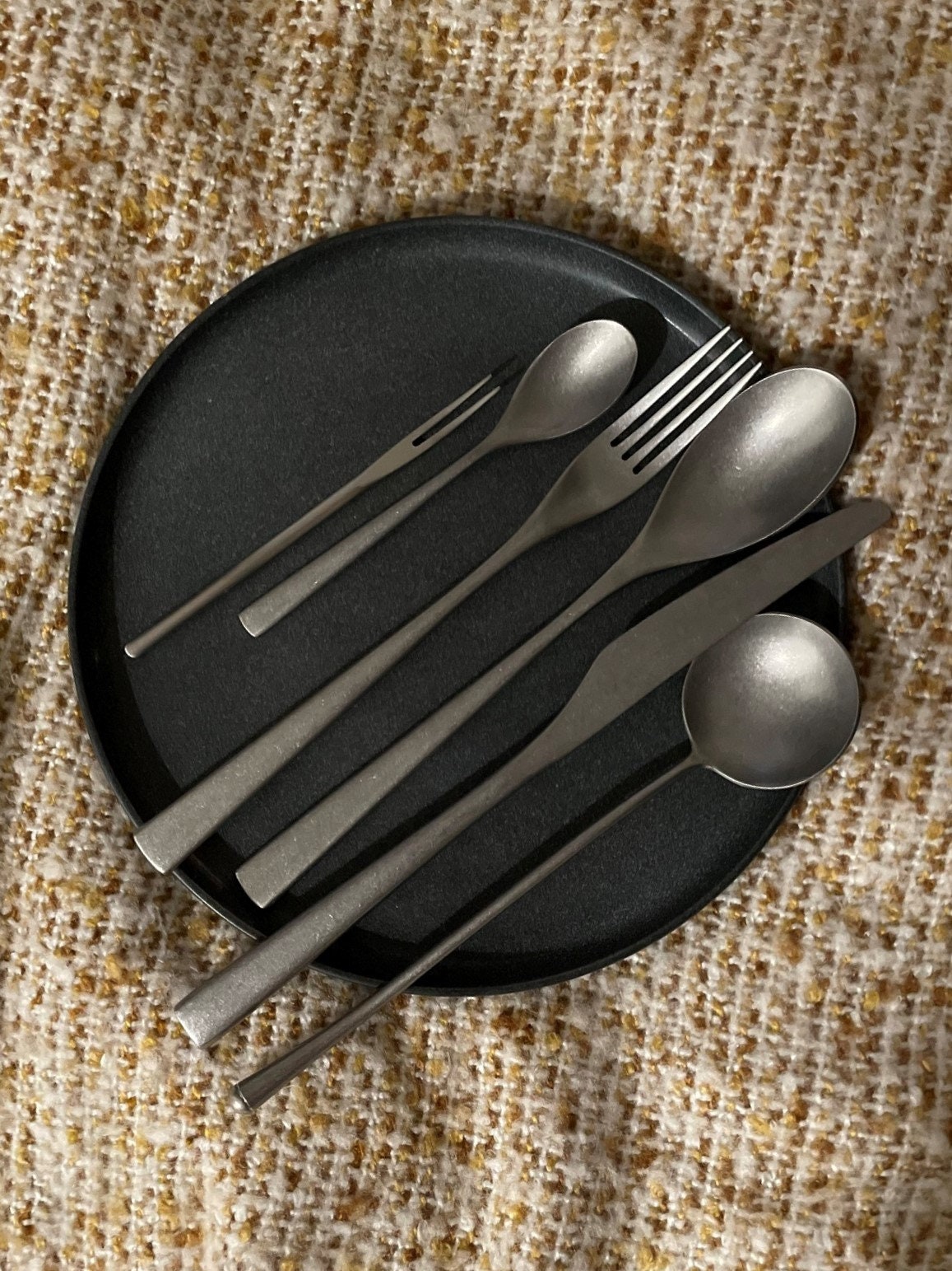 Modern Matte Black Flatware for Weddings & Events - GREYSTONE TABLE