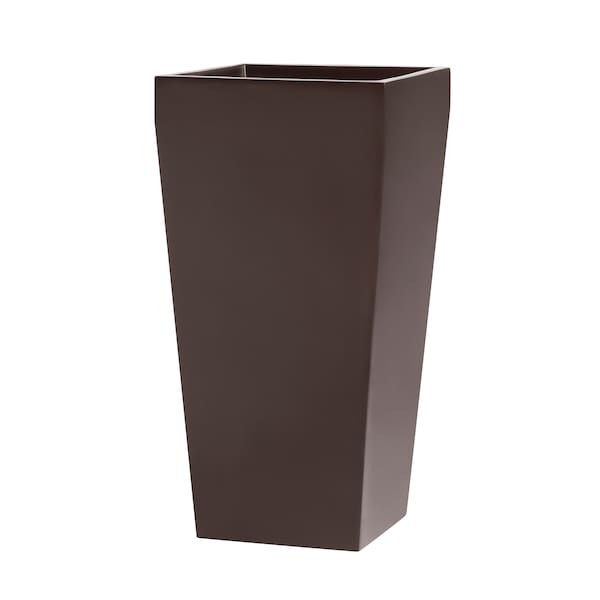 Windsor Tall Square Modern Planter - Brown. Made from hand laid fiberglass. For Indoor and outdoor garden use. Various sizes available.