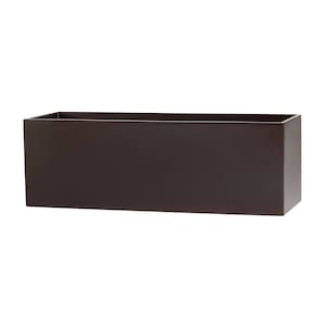 Belmont Rectangle Modern Planter Box - Brown. Made from hand laid fiberglass. For Indoor and outdoor garden use. Various sizes available.