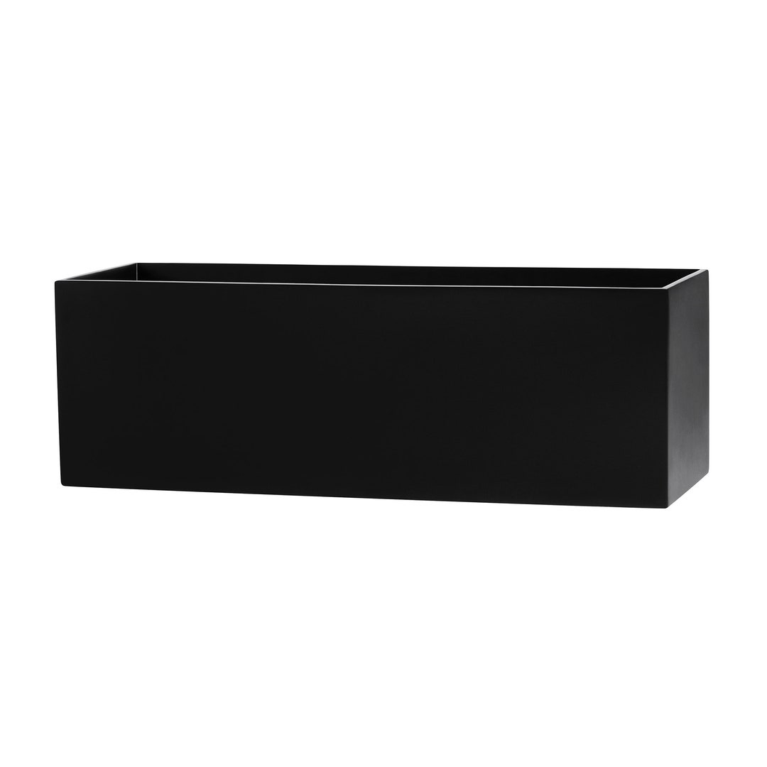 Belmont Rectangle Modern Planter Box Black. Made From Hand Laid