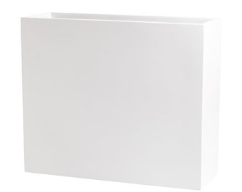 Calistoga Tall Rectangle Modern Planter Box - White. Made from hand laid fiberglass. For Indoor/outdoor garden use. Various sizes available.