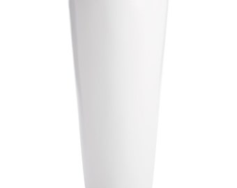 Sonoma Tall Cylinder Modern Planter - White. Made from hand laid fiberglass. For Indoor and outdoor garden use. Various sizes available.