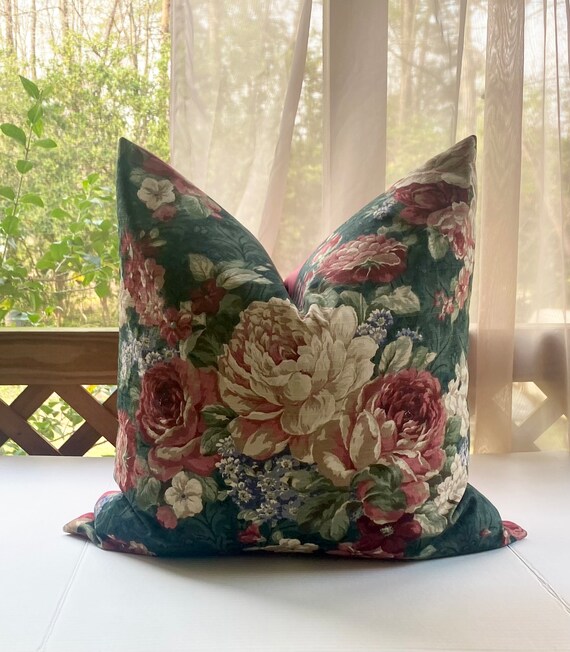 Green floral pillow covers sale