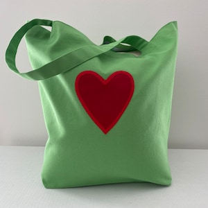 Green Tote Bag, Valentines Bag, large Tote bag, Apple Green Bag, Grocery Bag, Canvas Bags, Beach handbags