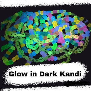 Ten (10) Bracelets  Customized Glow in dark Raver Music Festival Kandi Bracelets VSCO Friendship