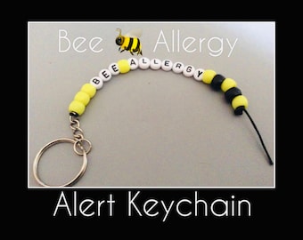 Bee Allergy Alert Keychain