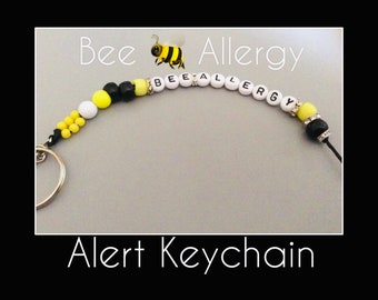 Bee Allergy Alert Keychain